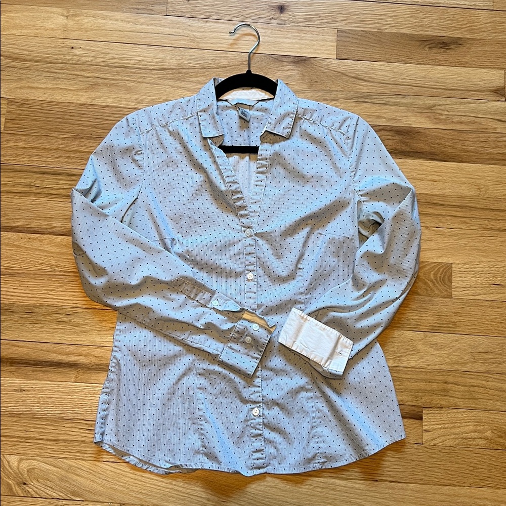 H&M Blue Polka Dot Button Down - 10